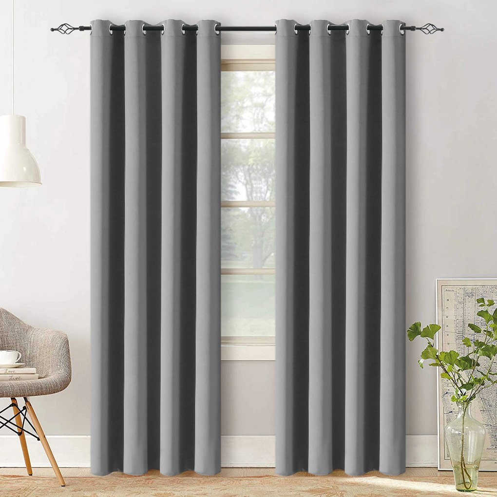 Zasłona OXFORD LIGHT 140x250 cm, jasnoszara Zawieszanie: Taśma z wiązaniami