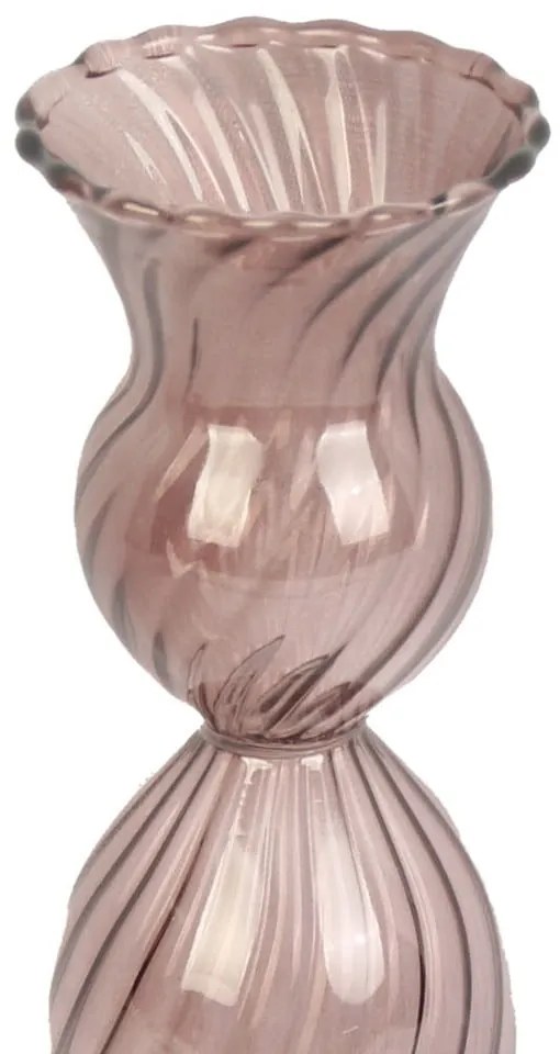 Brązowy szklany świecznik PT LIVING Swirl, wys. 17 cm