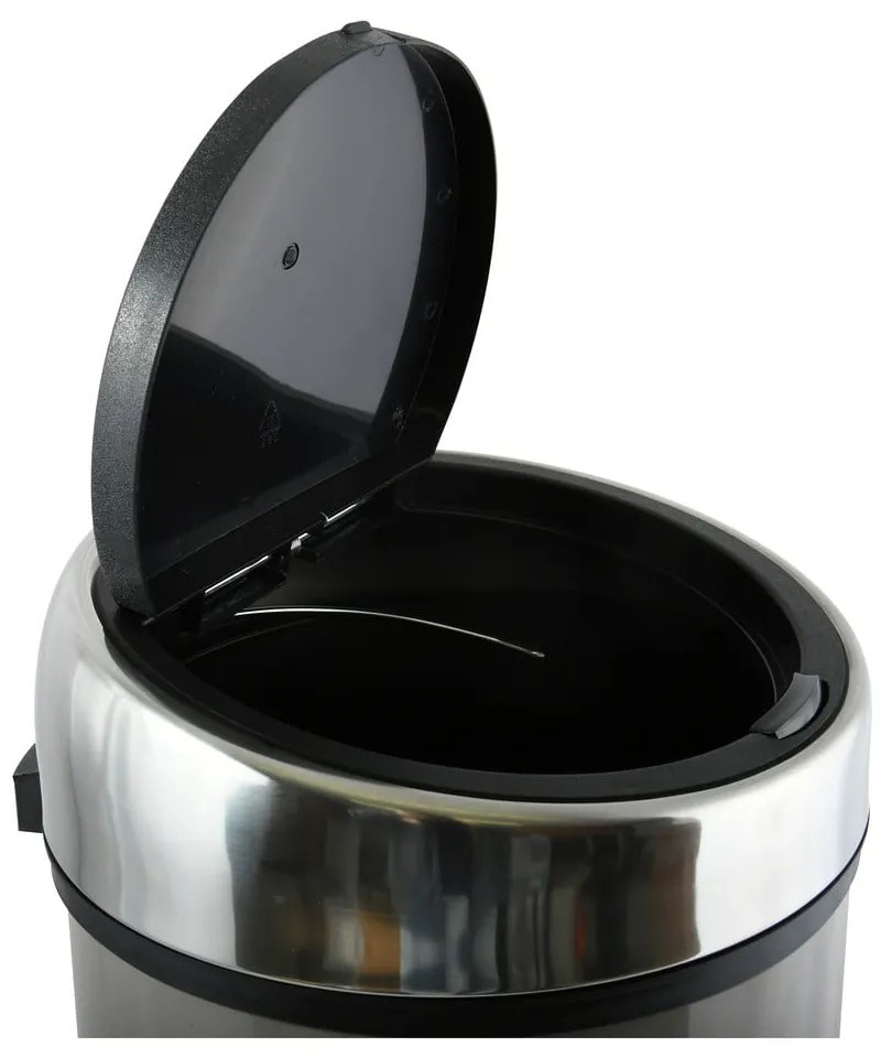 Szarobrązowy stalowy kosz na śmieci otwierany na dotyk 30 l – MSV