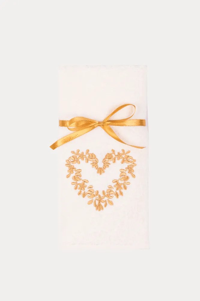 Ręczniki kuchenne HEART, 2 szt Kremowy / Mustard Zestaw (2szt., 40x60 cm)