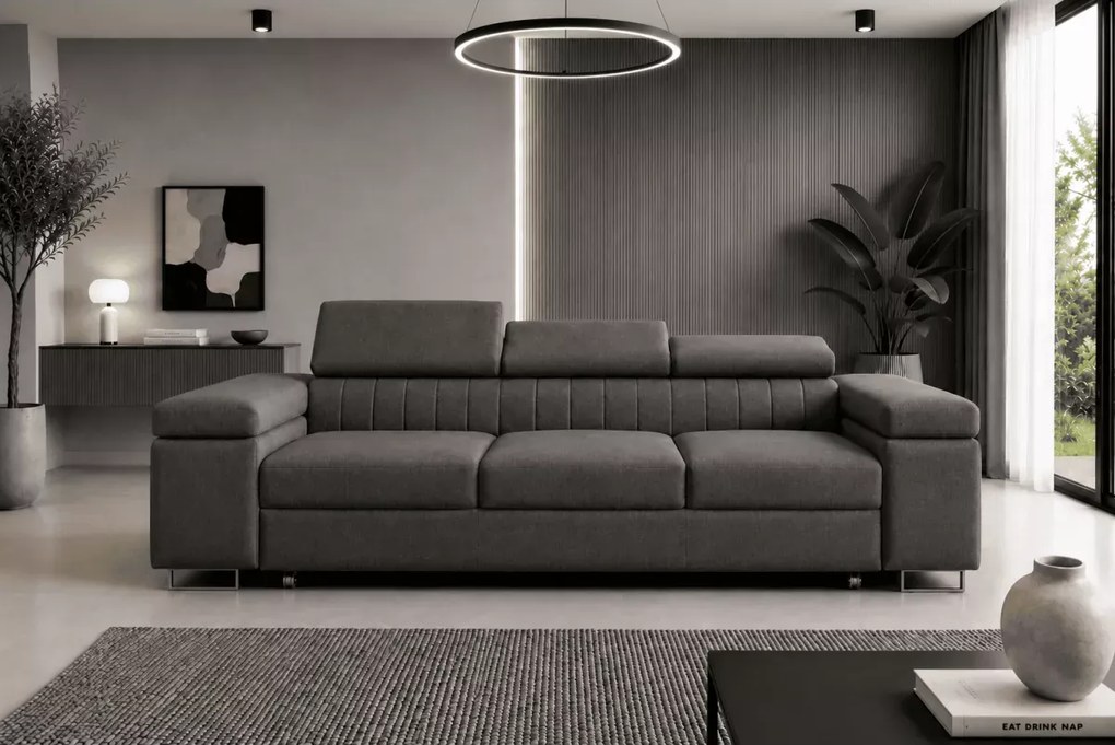 Elegancka kanapa Ardi Linea z funkcją spania regulowane zagłówki 275 cm