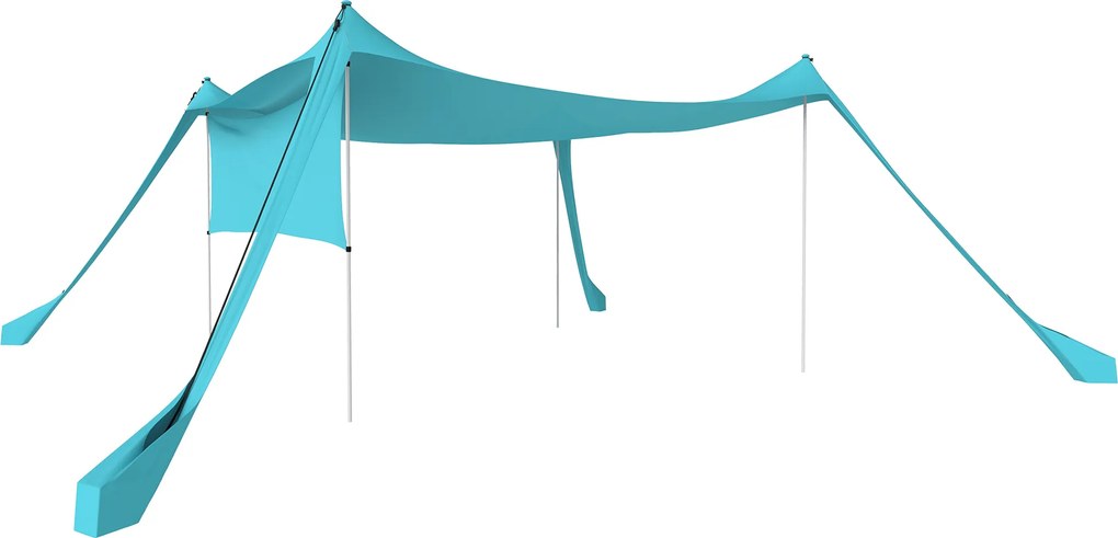 Outsunny Żaglówka przeciwsłoneczna, nieprzemakalna, dostosowalna, lekka, składana, słupy stalowe, 3x3x2m, Błękit nieba