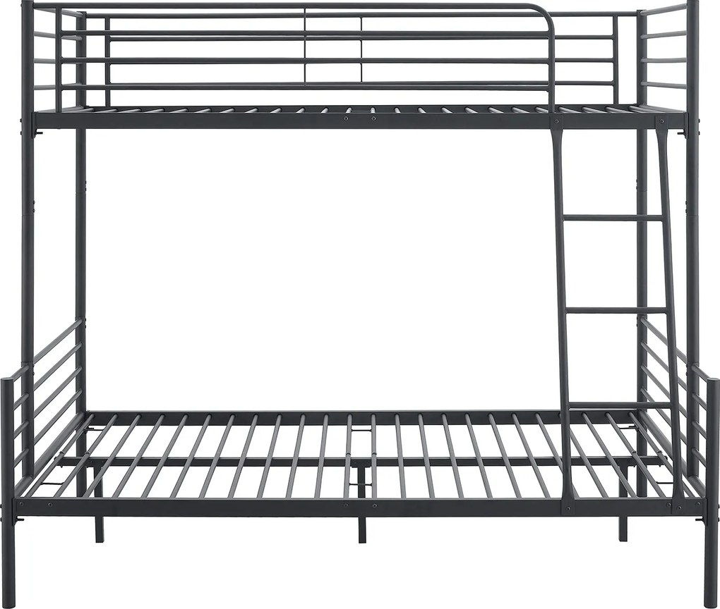 Łóżko Piętrowe Młodzieżowe 90x200 cm/ 120x200 cm TRES Metalowe Czarne