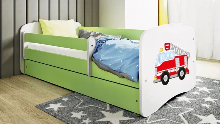 Łóżko dziecięce z szufladą Rostok 2X mix 70x140 - zielone