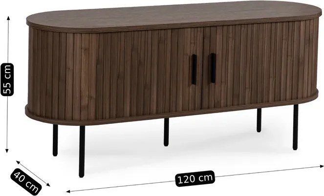 Szafka RTV do Salonu Dwudrzwiowa TRISH 120 cm Orzech Japandi