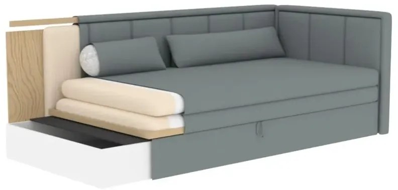 Sofa rozkładana z funkcją spania FULGEO fioletowa/różowa prawa ELTAP
