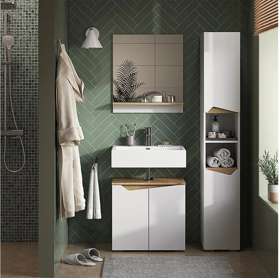 Szafka łazienkowa biały/artystyczny 30x35x180 marelle