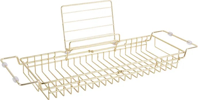Półka na wannę CADDY, metalowa, 18 x 20 x 61 cm