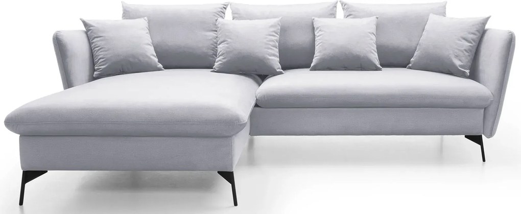 Jasnoszary narożnik rozkładany welurowy D2-B73