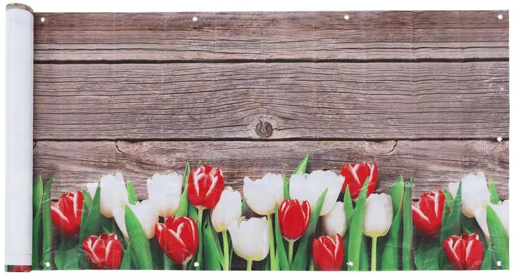 Osłona na balkon w tulipany, 5 m x 85 cm