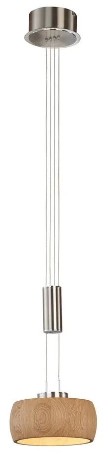 Lampa wisząca LED w kolorze srebra ze ściemniaczem i drewnianym kloszem ø 21 cm Shine-wood – Fischer &amp; Honsel