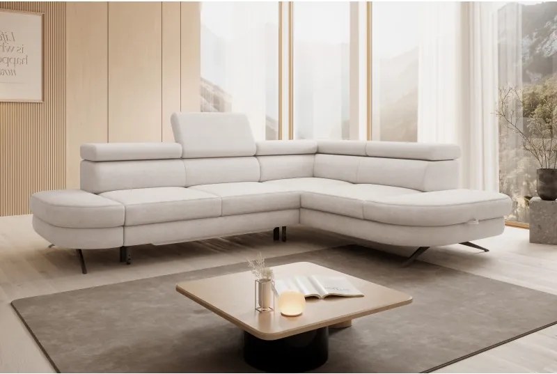 Narożnik OTIS L Prawostronny Regulowane Zagłówki wolnostojący tkanina AURORA 02 WERSAL