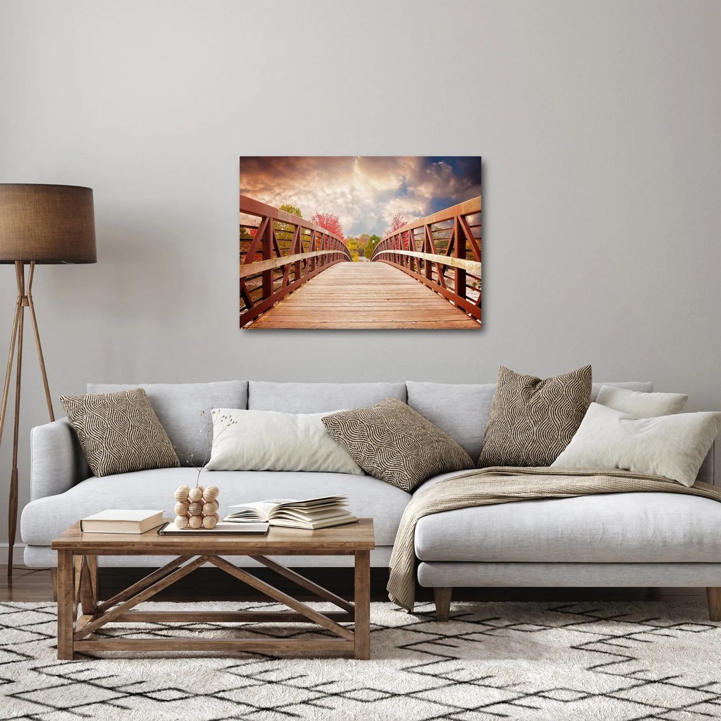 Obraz - drewniany most (70x50 cm)