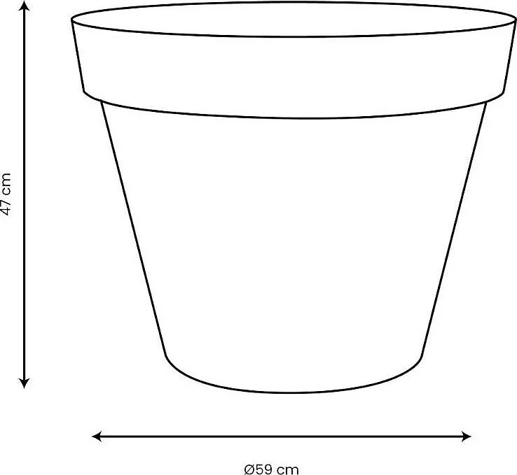 Okrągły plastikowy doniczka Toscana zielony wawrzyn - Ø 60 cm - 76 L