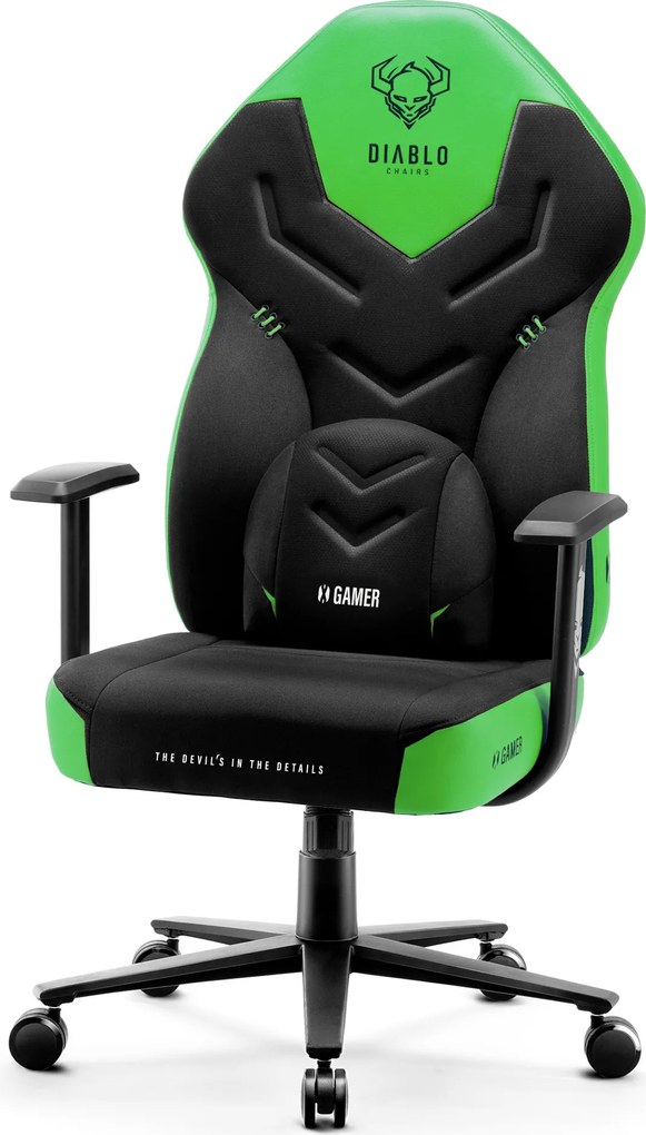 Fotel gamingowy Diablo X-Gamer 2.0 Normal Size, Green Emerald