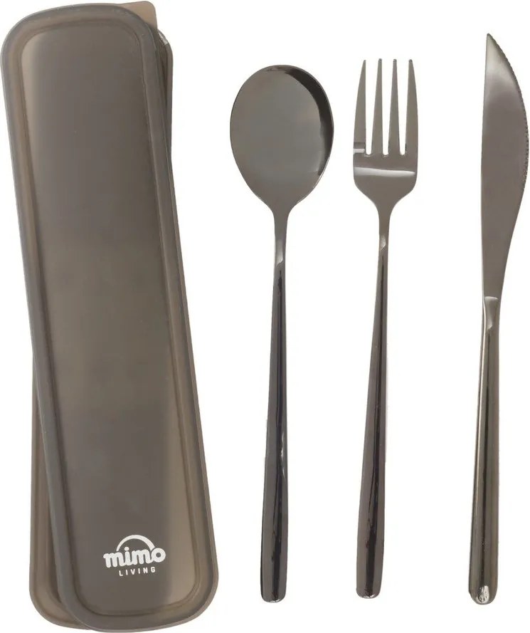 Czarne sztućce ze stali nierdzewnej 3 szt. Mimo – Premier Housewares