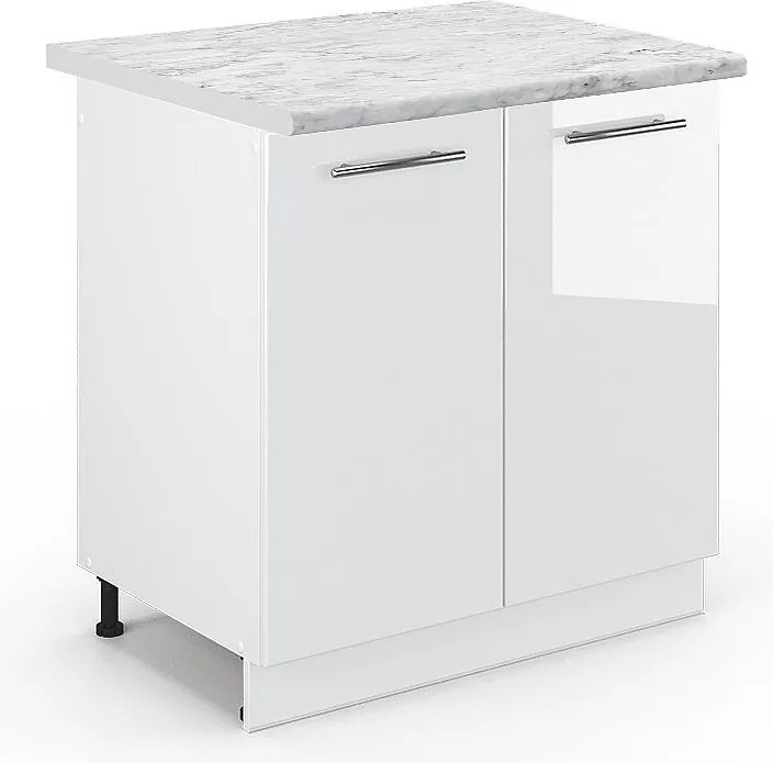 Szafka pod zlew biały wysoki połysk 80x60x82 fame-line