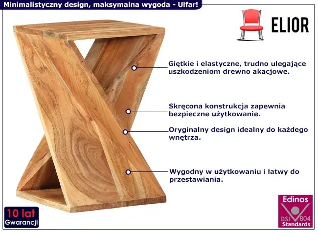 Drewniany stolik pomocniczy w stylu vintage E1-G26