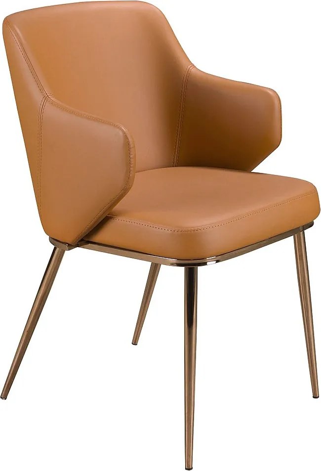 Brązowe krzesło ze sztucznej skóry 4162 ANGEL CERDA