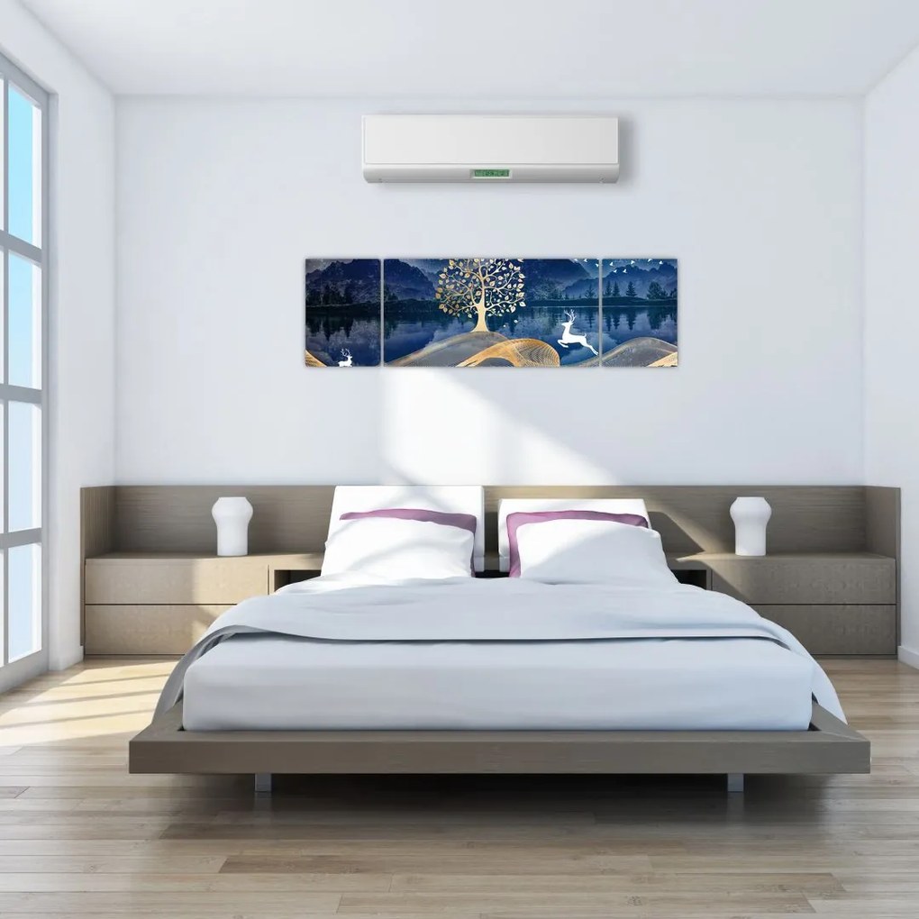 Obraz jelenia w pełni księżyca (170x50 cm)