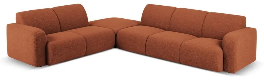 Brązowy narożnik z materiału bouclé (lewostronny) Molino – Micadoni Home