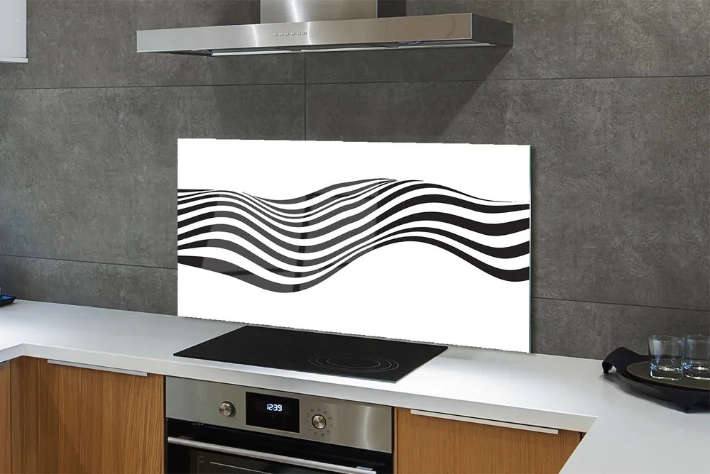 Panel szklany do Kuchni Falujący Wzór Zebry