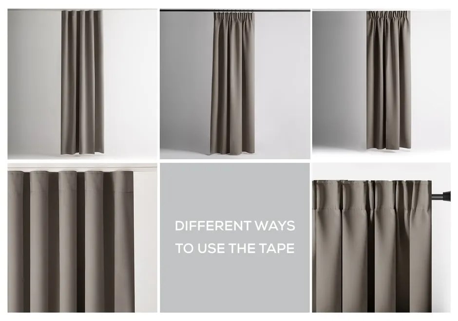 Szarobrązowa zaciemniająca zasłona termiczna 140x270 cm Pleat – Restilo