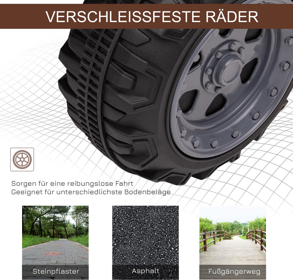 HOMCOM Quad ATV quad elektryczny quad dziecięcy akumulator 6V samochód dziecięcy LED światła przednie kolor czarny