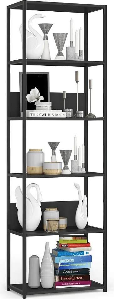 Regał industrialny AKORD metalowy Czarny 60 cm kolor Czarny mat 6 półek 60x32x192 cm