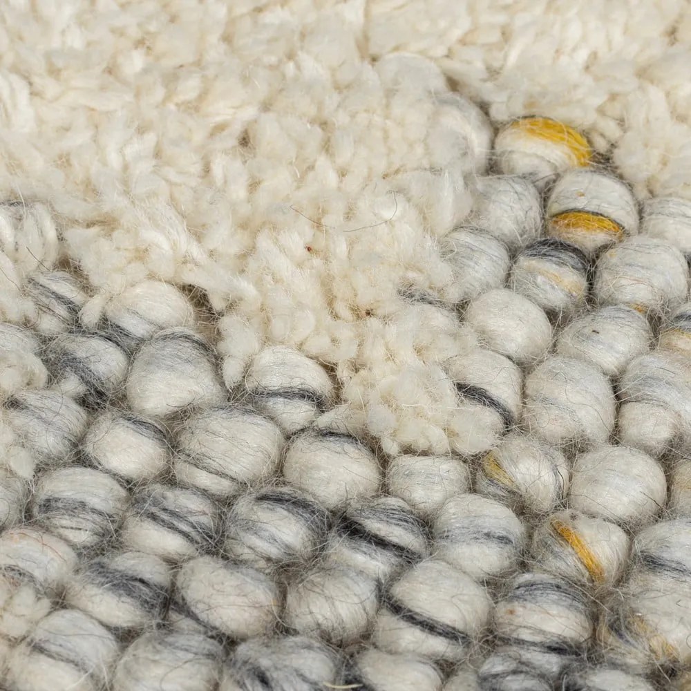 Szaro-kremowy dywan z mieszanki wełny tkany ręcznie 160x230 cm Minerals Border – Flair Rugs