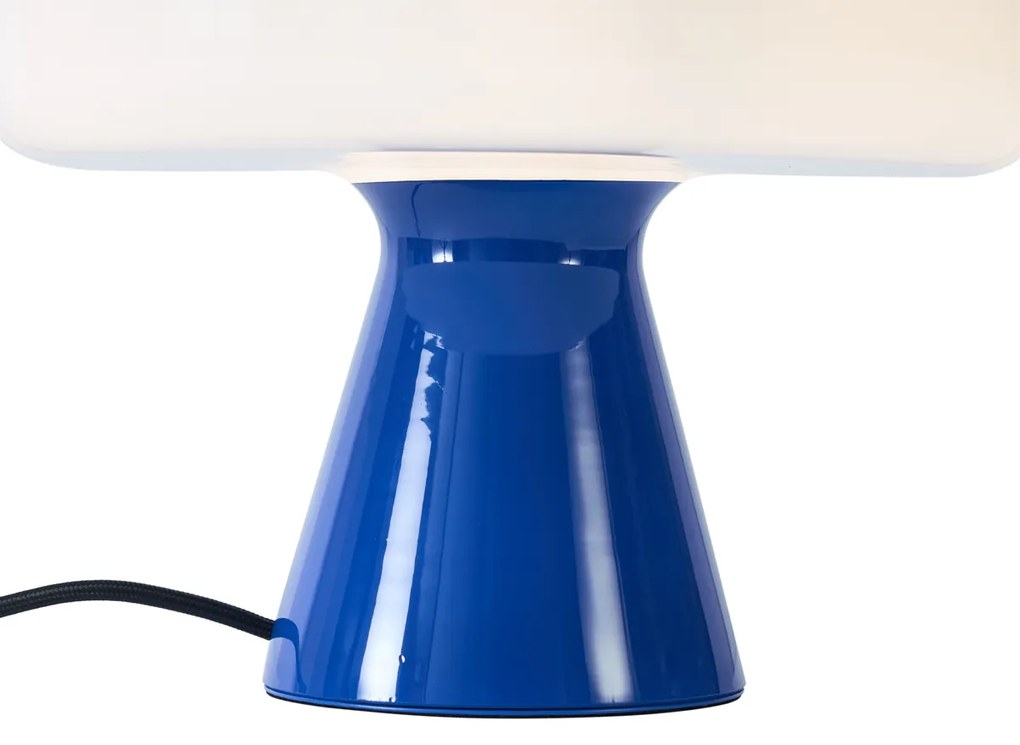 Lampa stołowa w stylu Retro niebieska z białym elementem - Knob Retro Oswietlenie wewnetrzne