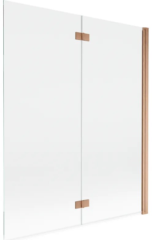Mexen Mist parawan nawannowy 2-skrzydłowy prawy 140 x 150 cm, transparent, miedź szczotkowana - 8A9-140-002-65-00-P