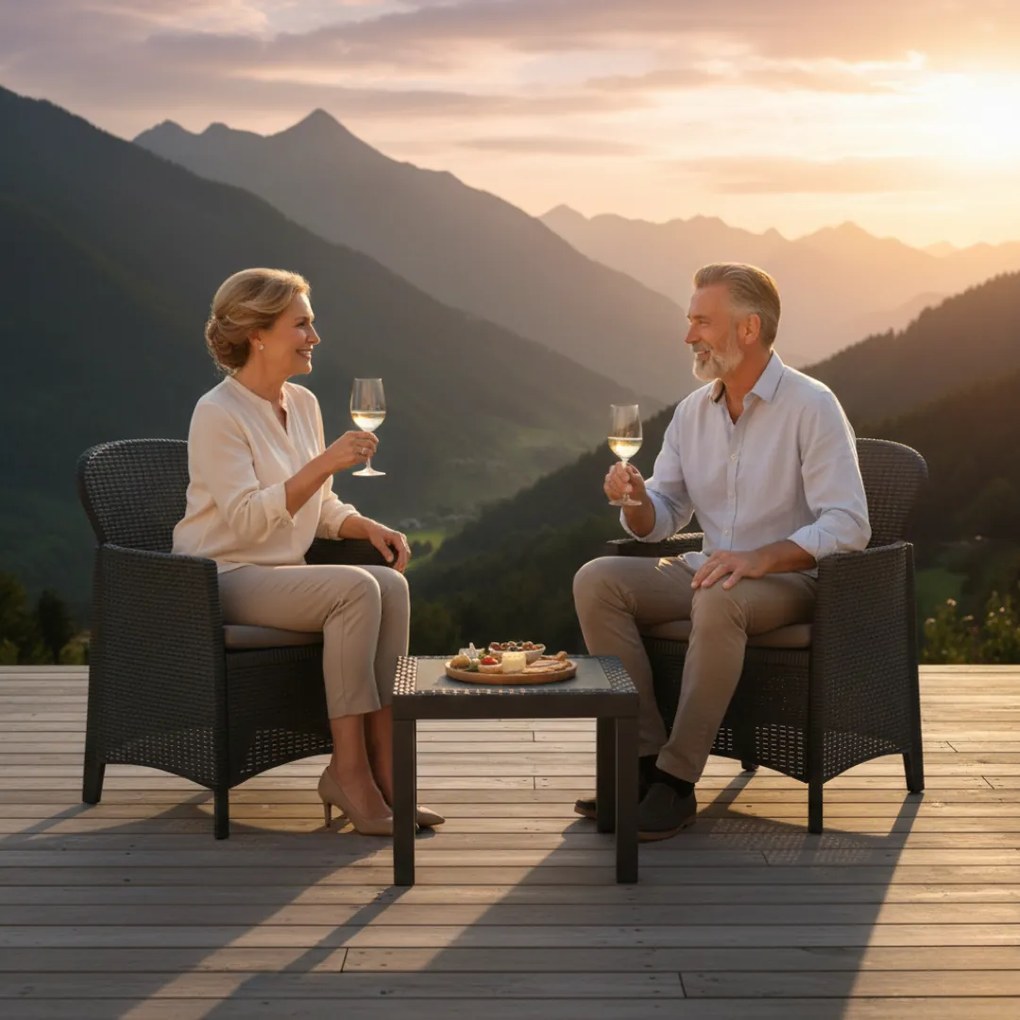 Zestaw ogrodowy AKITA, 3-częściowy, antracytowy I.P.A.E-Progarden