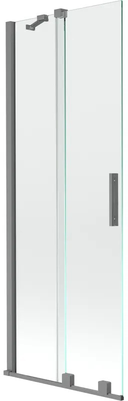 Mexen Velar parawan nawannowy 2-skrzydłowy rozsuwany 70 x 150 cm, transparent, gun metal - 896-070-000-01-95