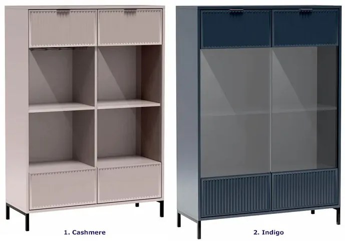 Witryna z lamelami w kolorze cashmere K4-F12
