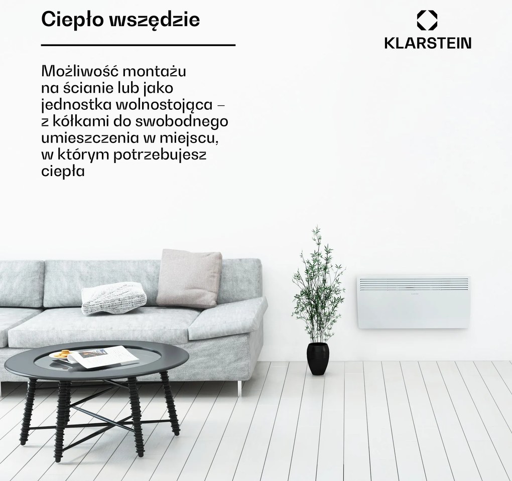 Klarstein HotSpot Slim 2000W 20m² Konwektor ścienny Biały