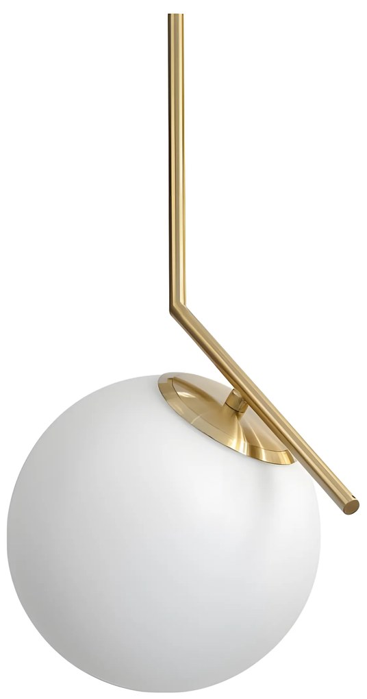 Lampa Sufitowa Wisząca Szklana Kula G106-1W Złota Biała