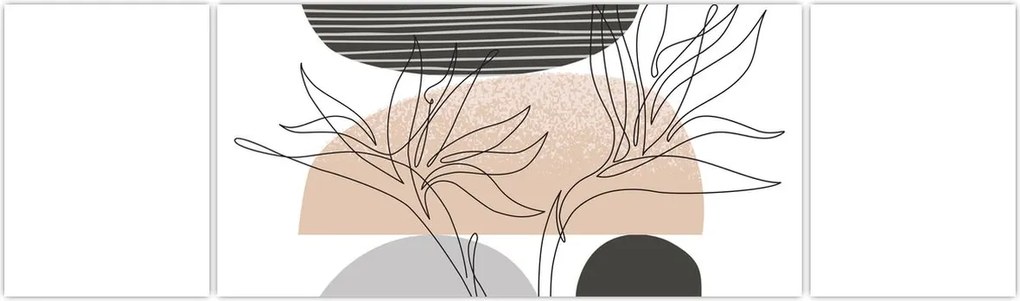 Obraz - Line art flowers N⁰2 (170x50 cm)