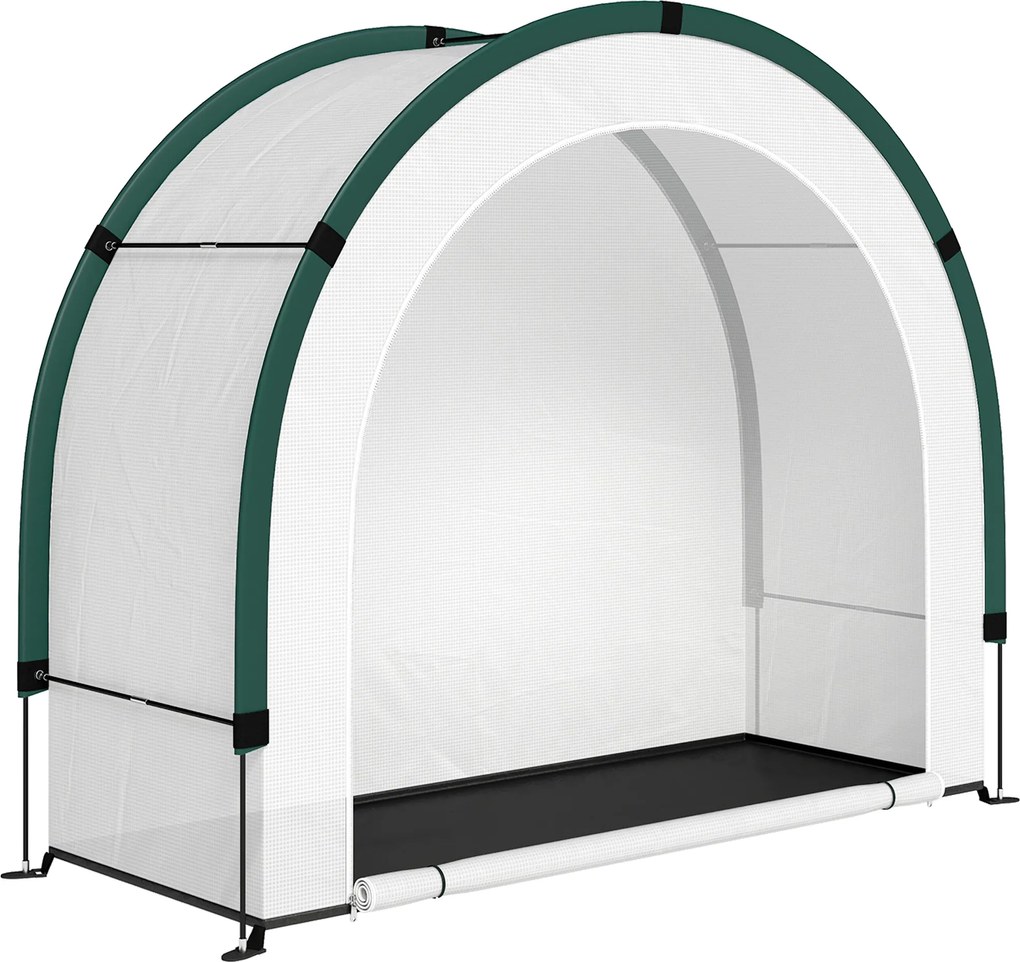 Outsunny Szklarnia z kopułowym dachem, składana foliowa szklarnia 200 x 80 x 164 cm Zielona | Aosom PL