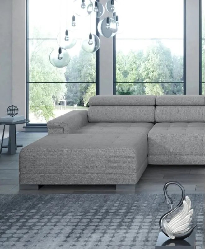 Narożnik CAMPO XL z elektryczną regulacją siedziska Prawostronny w tkaninie MEMPHIS 16 WERSAL