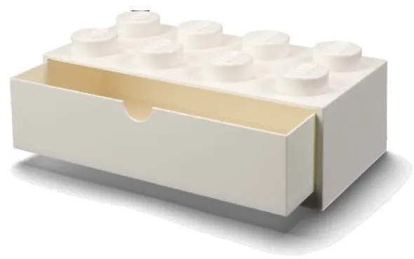 Biała skrzynka na biurko z szufladą Brick - LEGO®