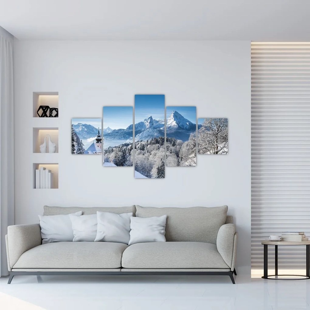 Obraz - Rzut oka na zimowy krajobraz (125x70 cm)