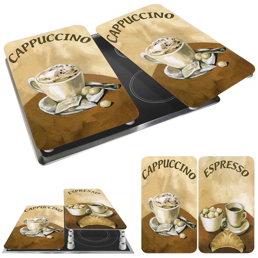 Szklane płyty ochronne COFFEE na kuchenkę – 2 sztuki, WENKO