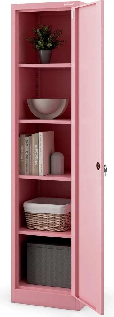 Metalowa szafa aktowa Alex Fresh Style 45x40x185 cm pudrowy róż