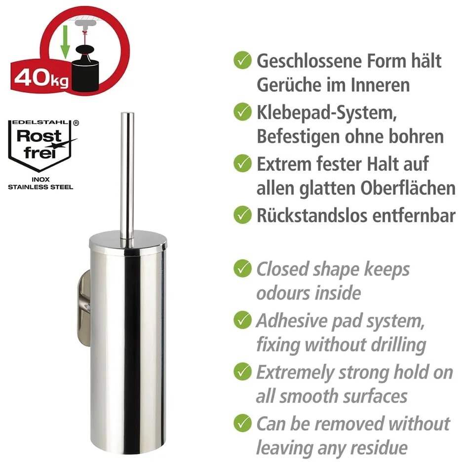 Samoprzyczepna szczotka do WC ze stali nierdzewnej Wenko Orea