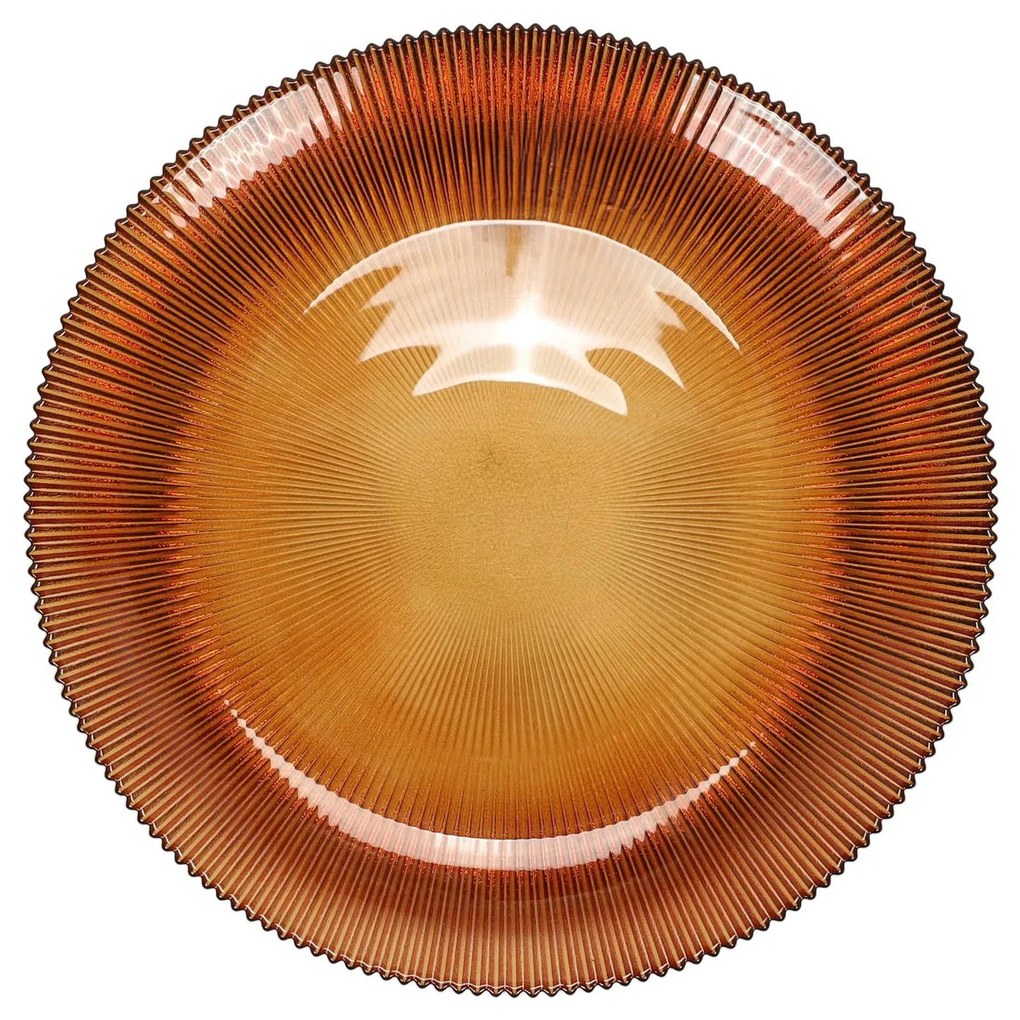 Prążkowany talerz płaski AMBER, Ø 28 cm