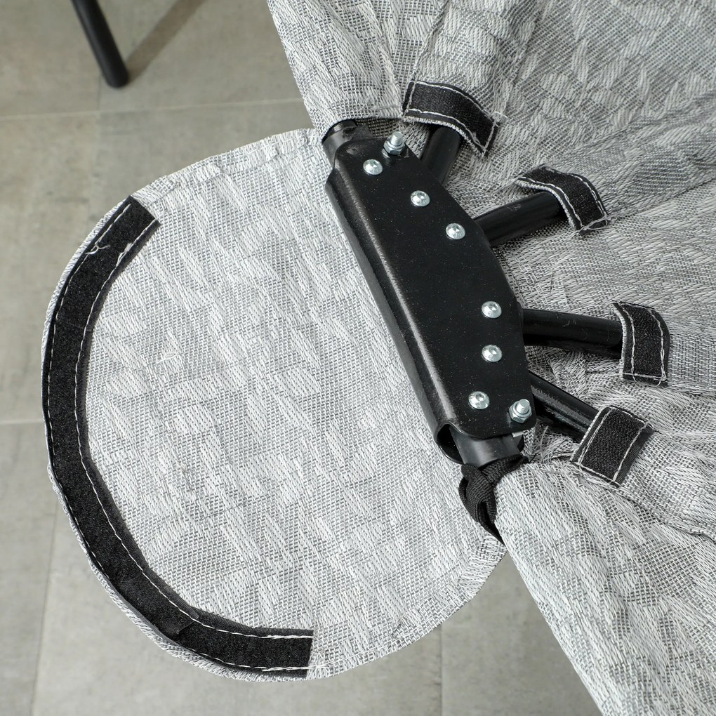 Outsunny Jajowaty kosz huśtawkowy, huśtawka z funkcją huśtania i składanym koszem, krzesło ogrodowe, uchwyt na kubek, Szare