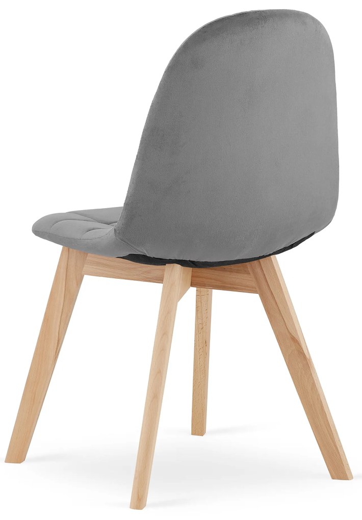 Zestaw jadalniany 1 + 4, biały stół ADRIA 120x80 cm + ciemnoszare aksamitne krzesło BORA