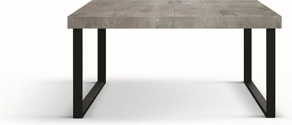 Drewniany stół, szary beton, antracytowa podstawa, długość 160×90-240×90cm - CINQUALE