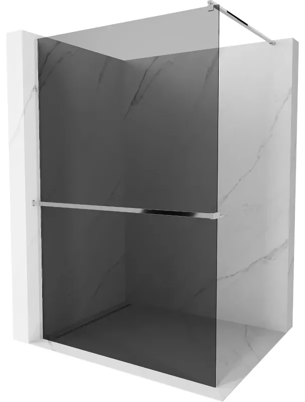 Mexen Kioto+ ścianka prysznicowa z półką Walk-in 70 x 200 cm, grafit, chrom - 800-070-121-01-40